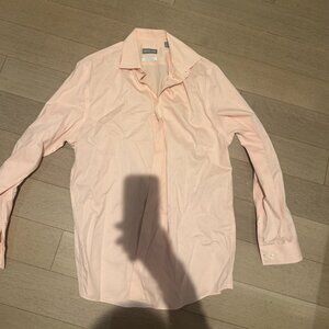 MICHAEL KORS mens pink and white checkered button down